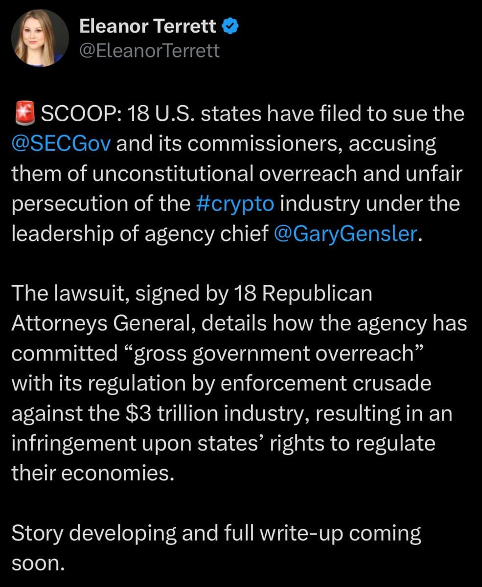 18 U.S. States Sue SEC and Gary Gensler, Alleging Unconstitutional Overreach in Crypto Regulation