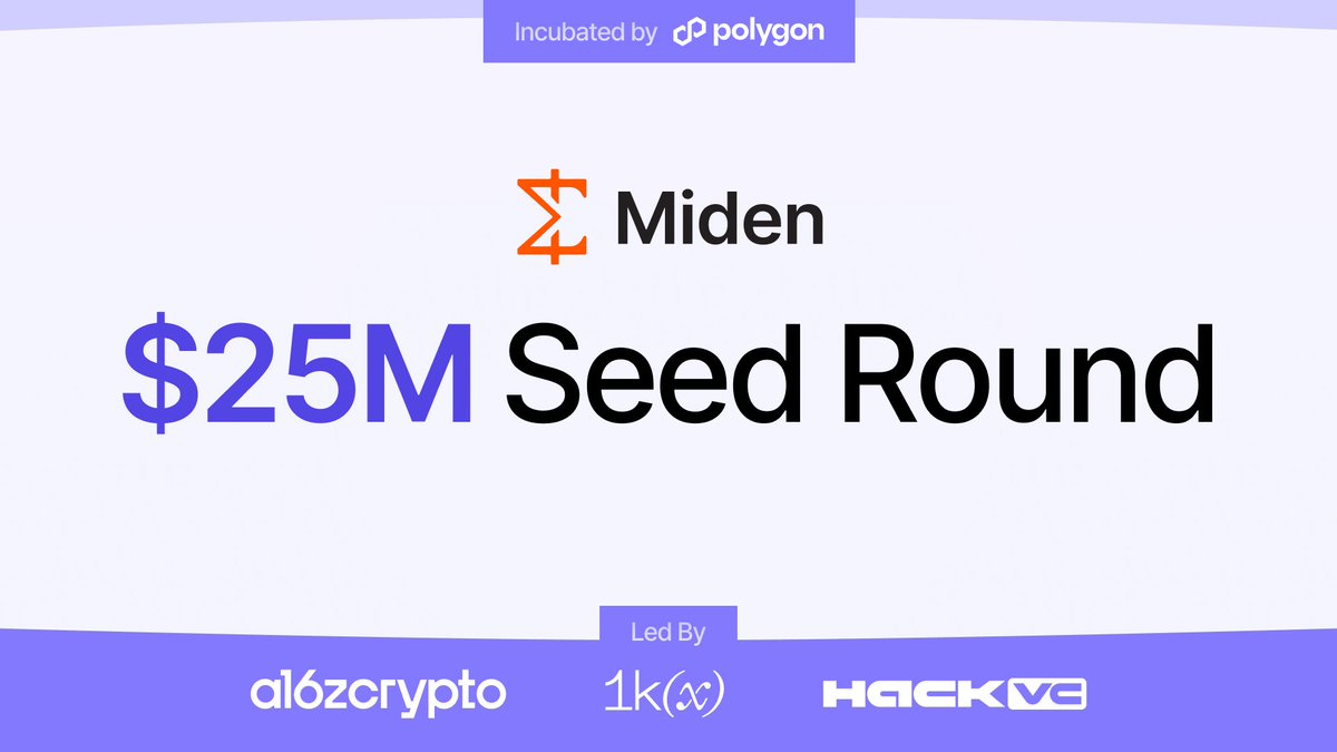 Miden Secures $25M Seed Funding Led by a16z, Hack VC, and 1kx for ZK-Rollup on Ethereum