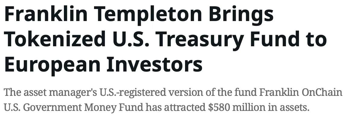 Franklin Templeton Launches Tokenized U.S. Treasury Fund on Stellar Network in Luxembourg for European Investors