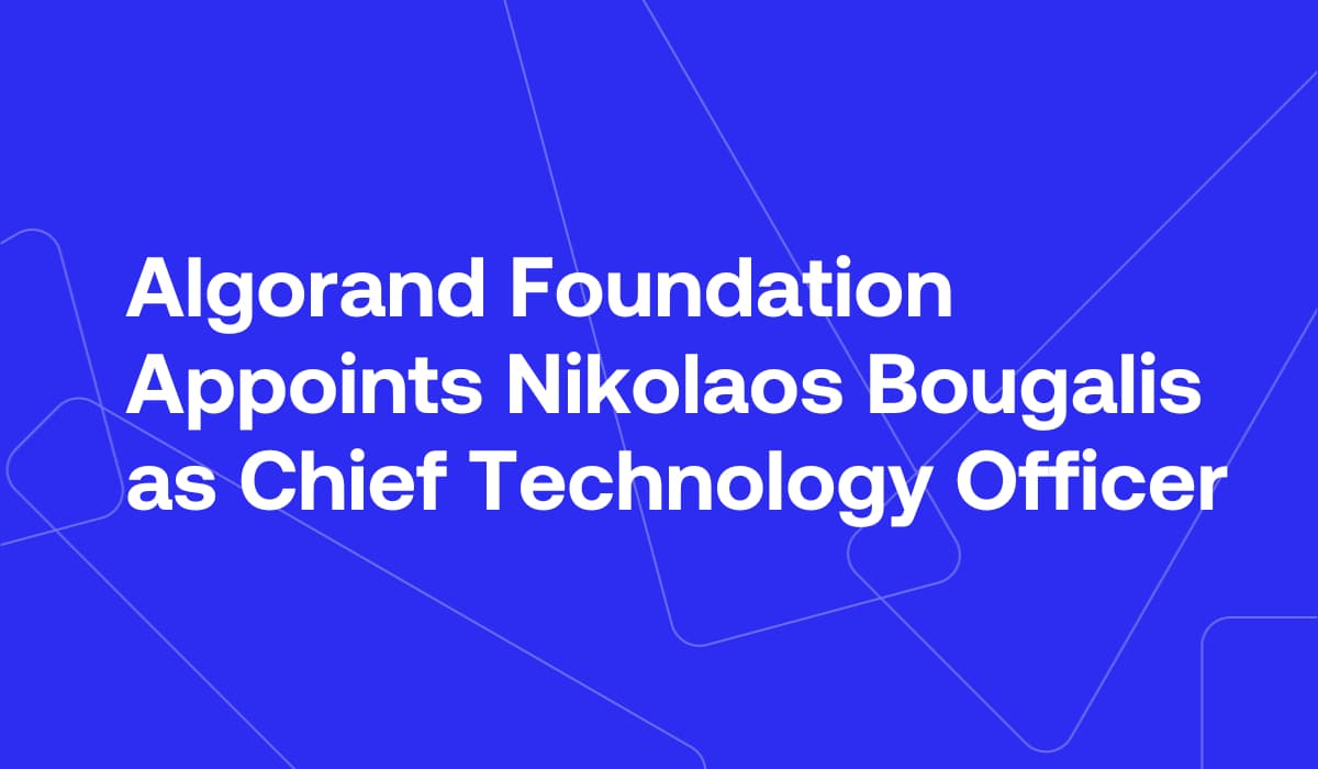 Algorand Foundation Appoints Nikolaos Bougalis as Chief Technology Officer
