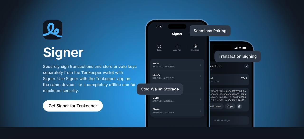Tonkeeper Launches Signer App to Increase Security and Safety for its Non-Custodial Crypto Wallet
