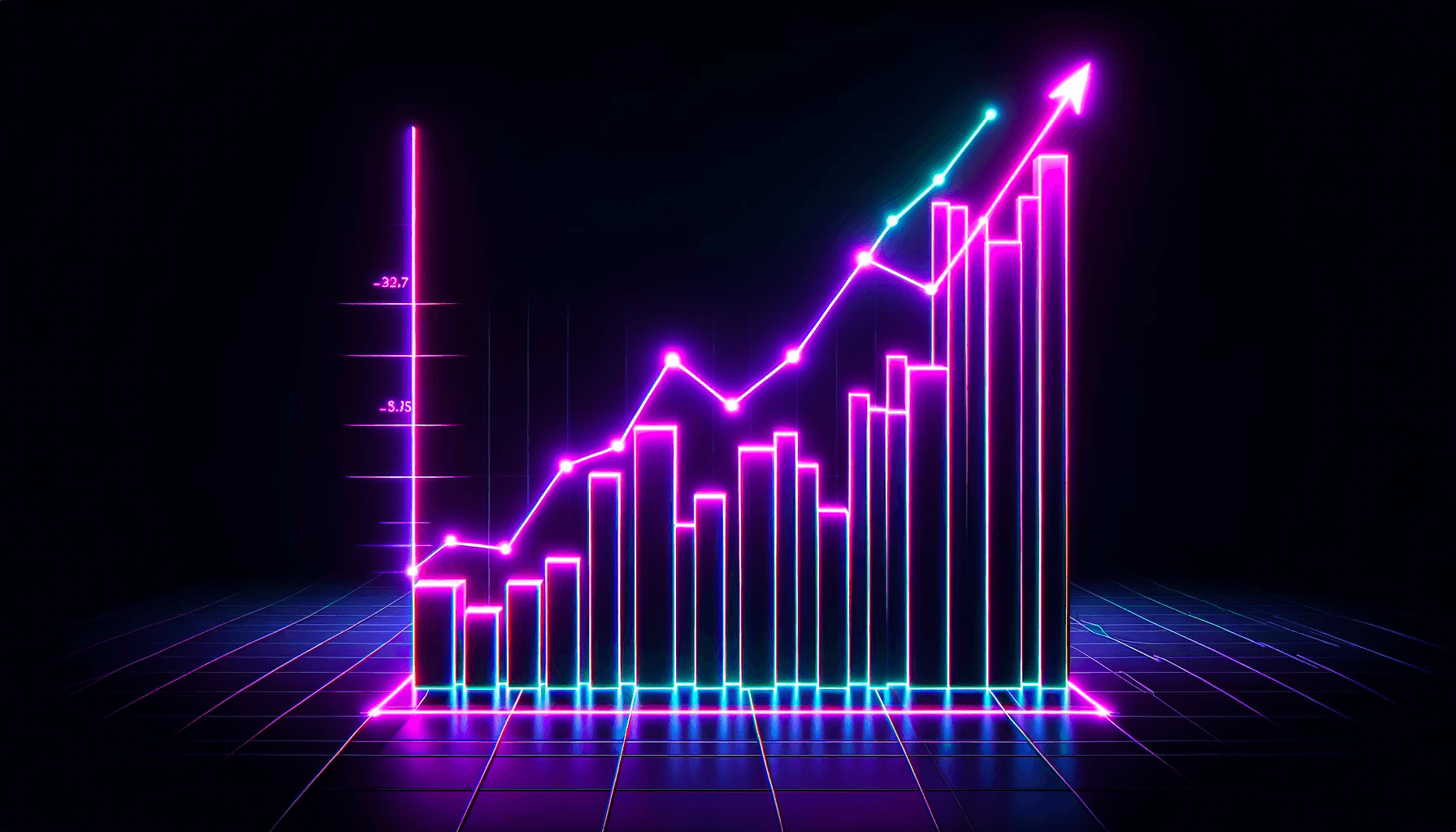 line and bar charts on the rise