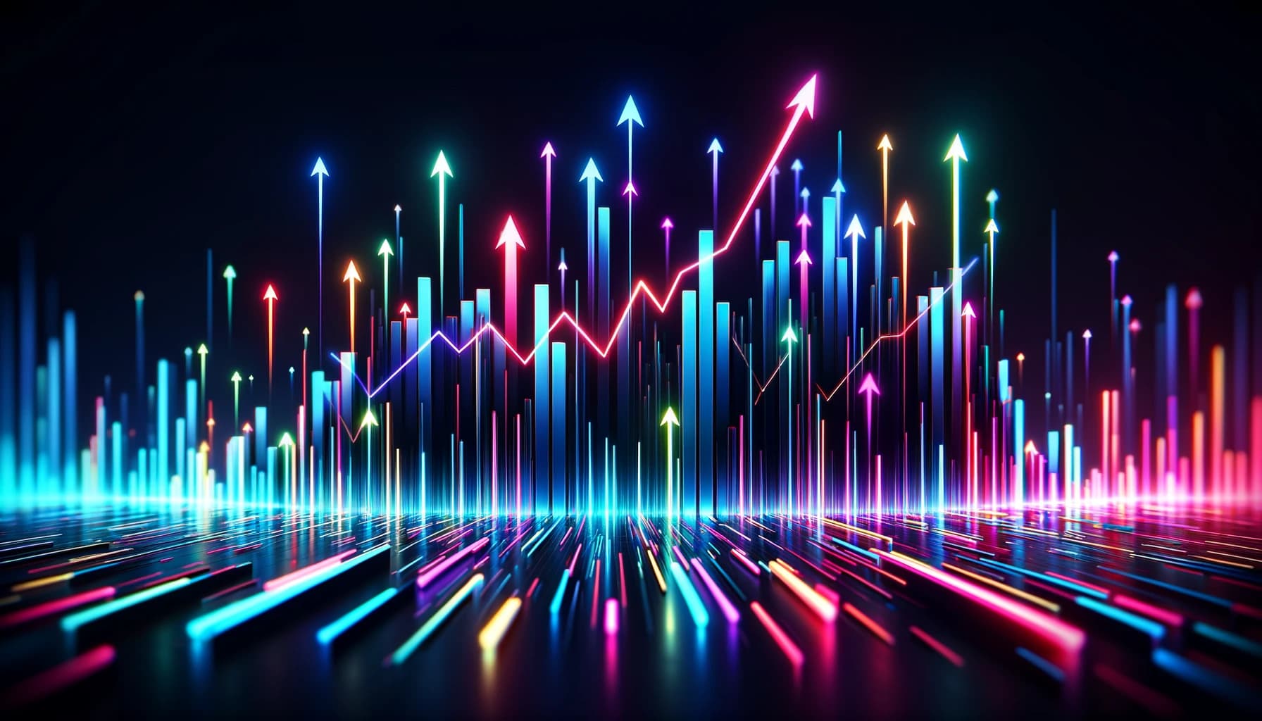 abstract chart of volume rising