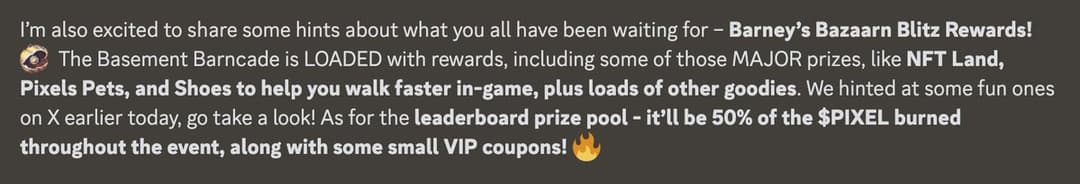 Pixels Online Increases Leaderboard Prize Pool by 50% After Barney's Bazaar Event Success