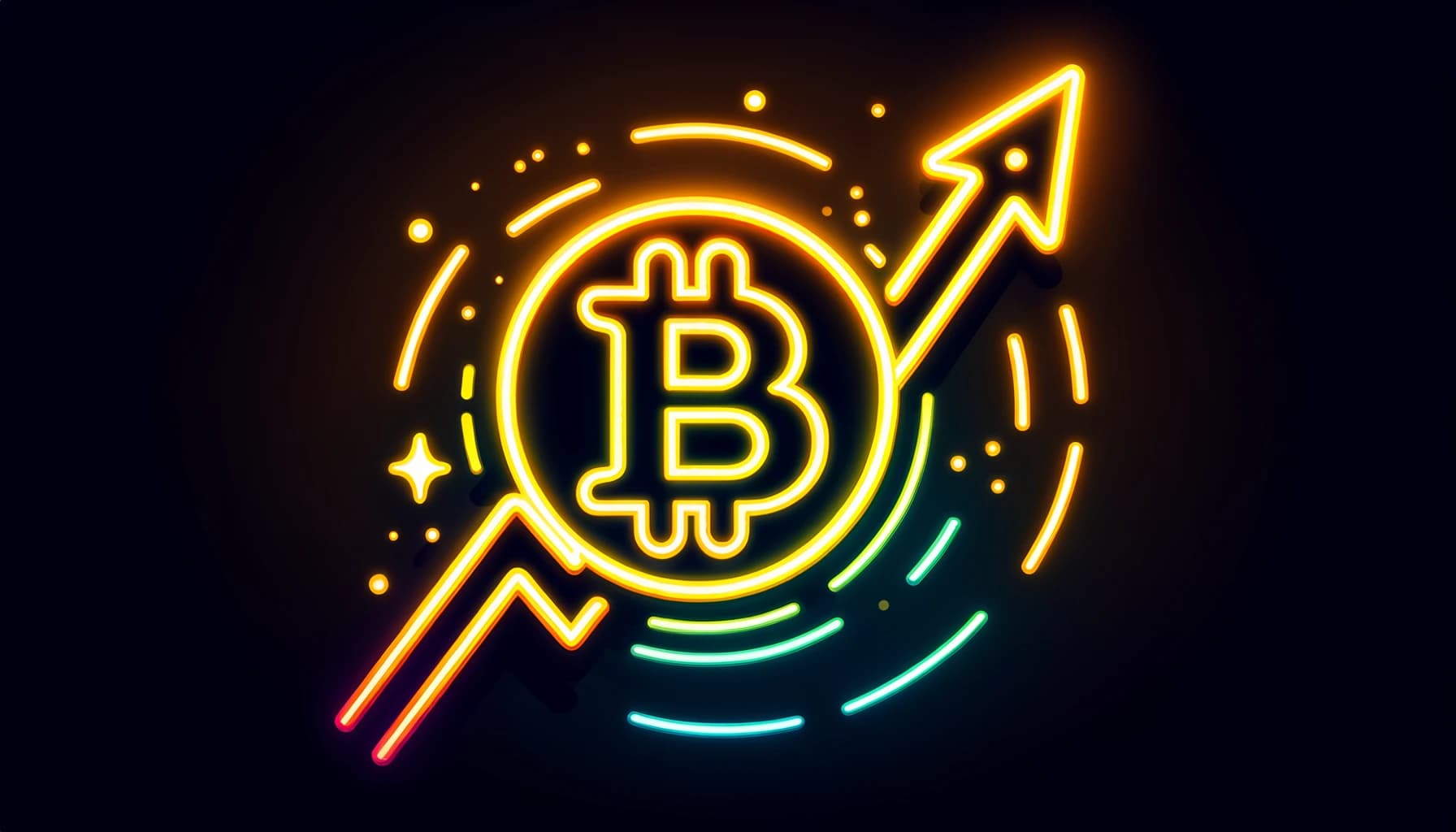 Bitcoin symbol with an upward-trending arrow