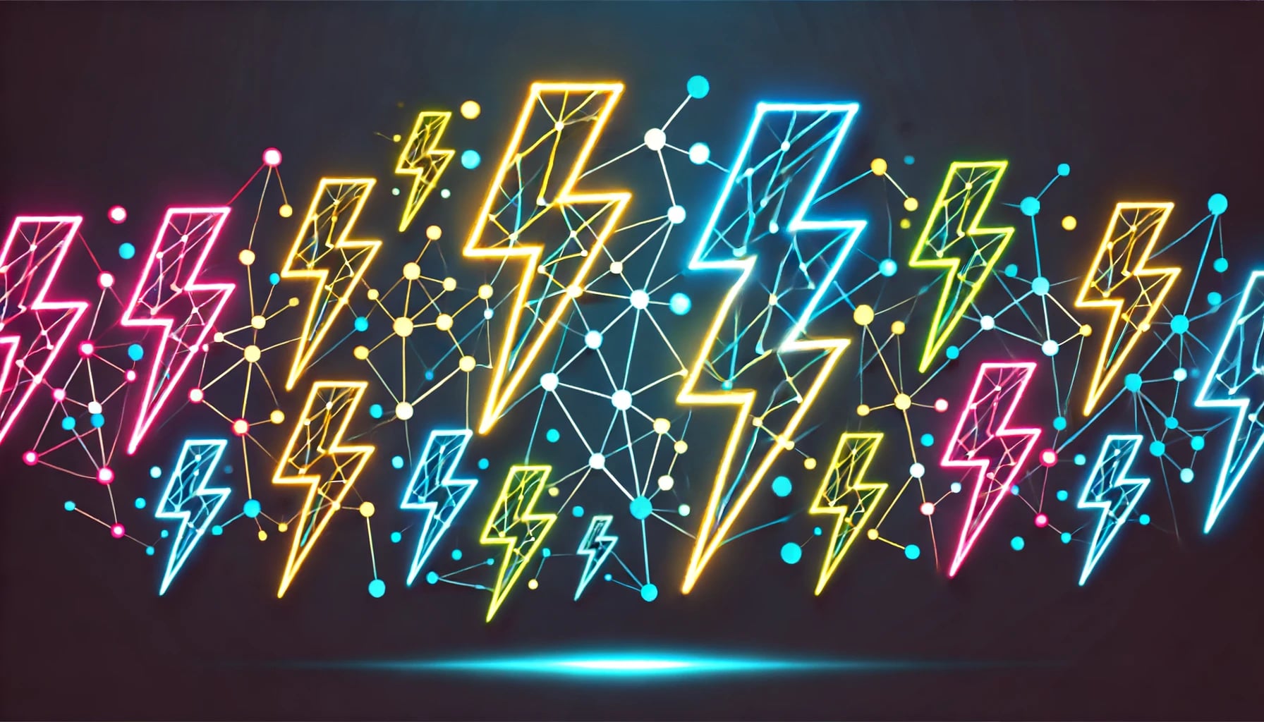 lightning bolts interconnected in a network pattern