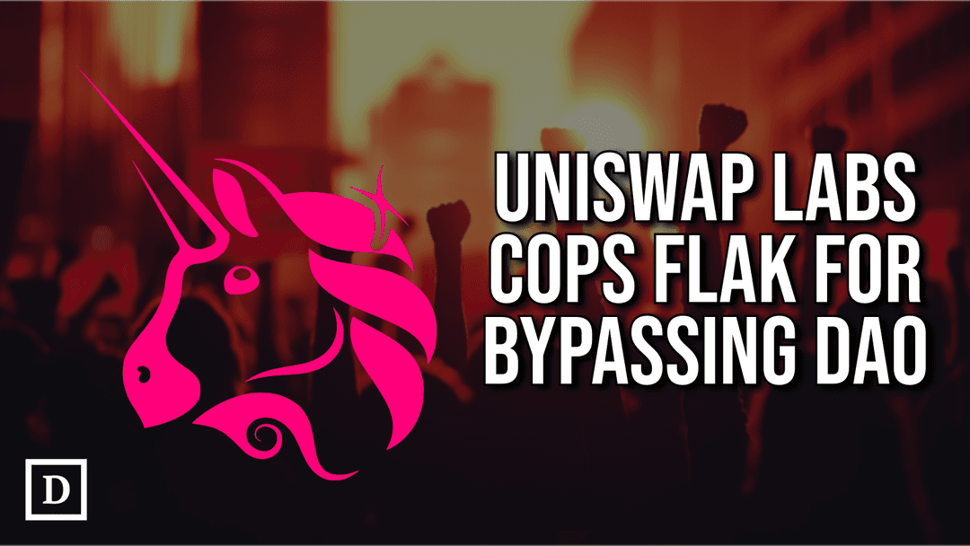 uniswap logo with angry mob