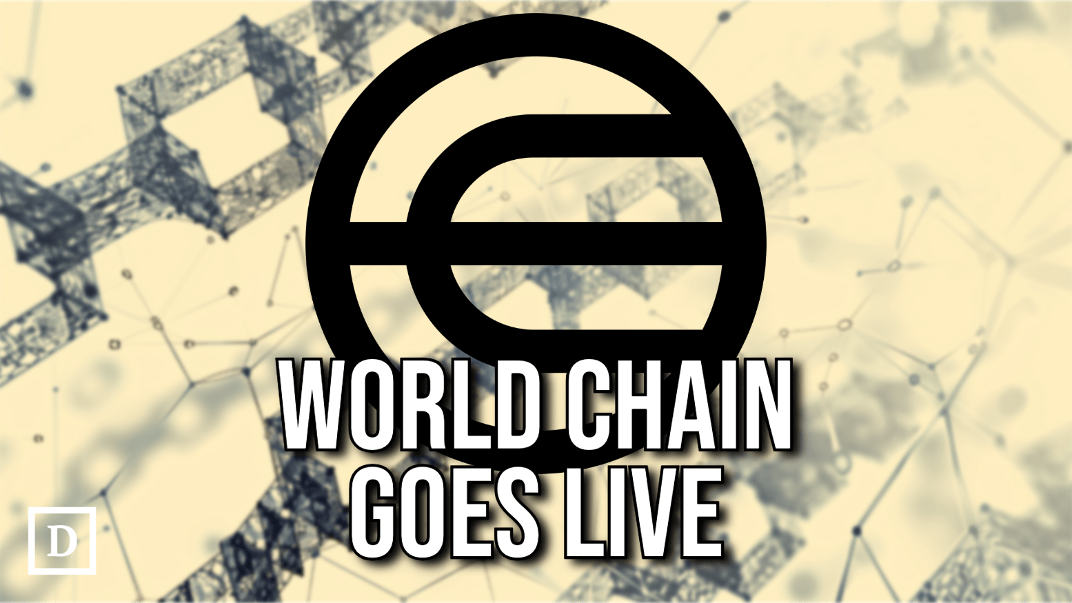 worldcoin logo with blockchain background