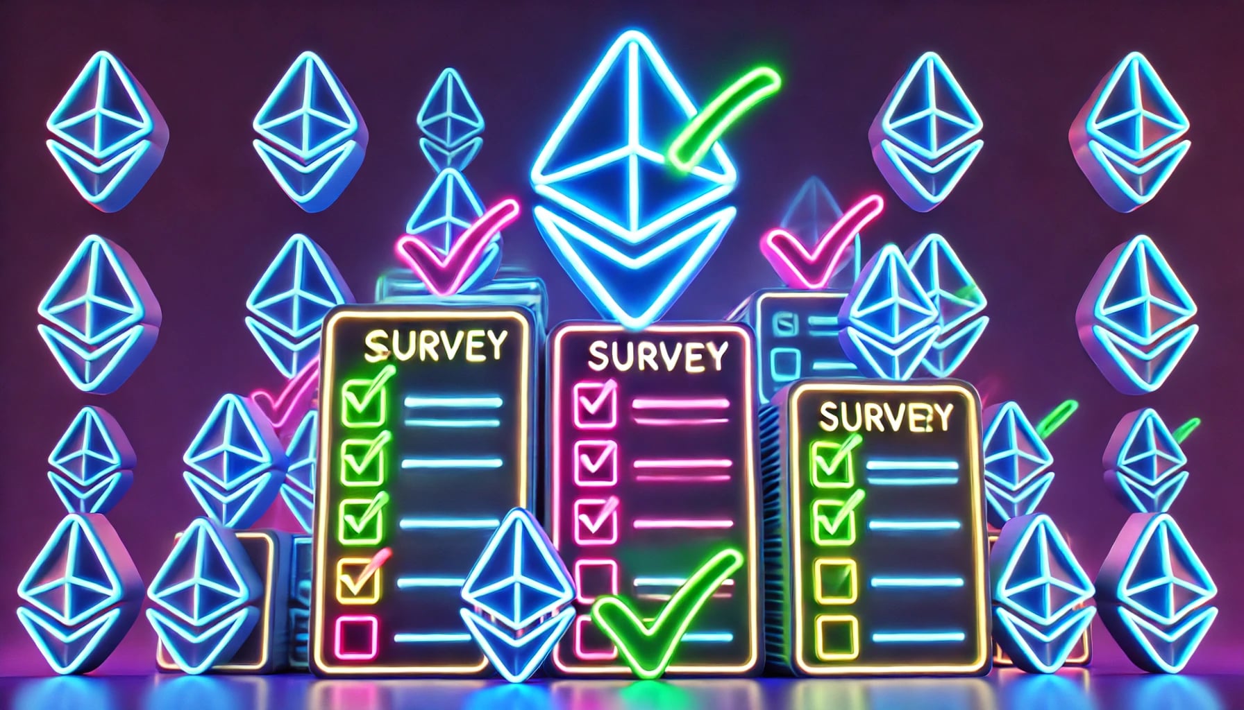 survey results with eth logos