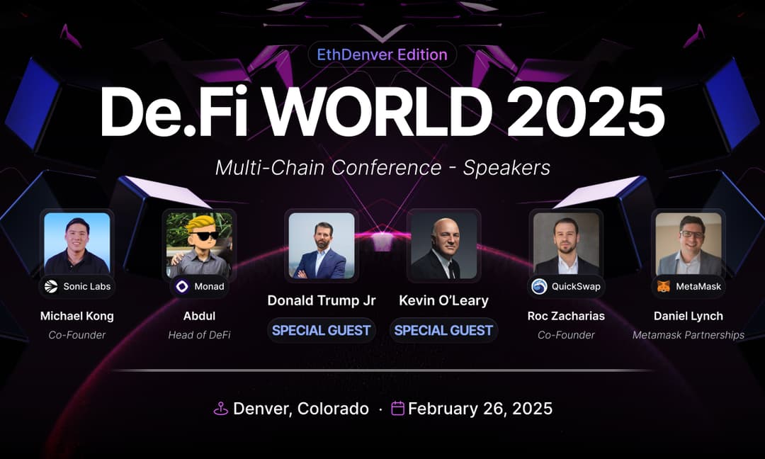 Donald Trump Jr. & Kevin O’Leary to Speak at DeFi World 2025, Highlighting US Blockchain Leadership