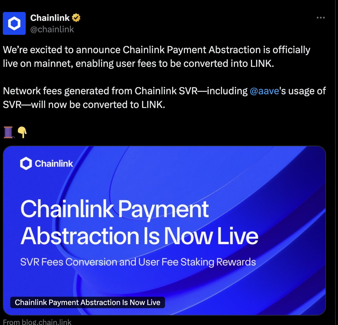 Chainlink Launches Payment Abstraction on Ethereum Mainnet, Converts SVR Fees to LINK via Uniswap