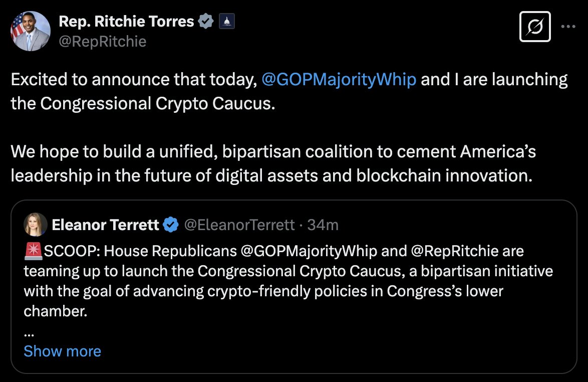 Bipartisan Congressional Crypto Caucus Launched in House to Promote Crypto-Friendly Policies
