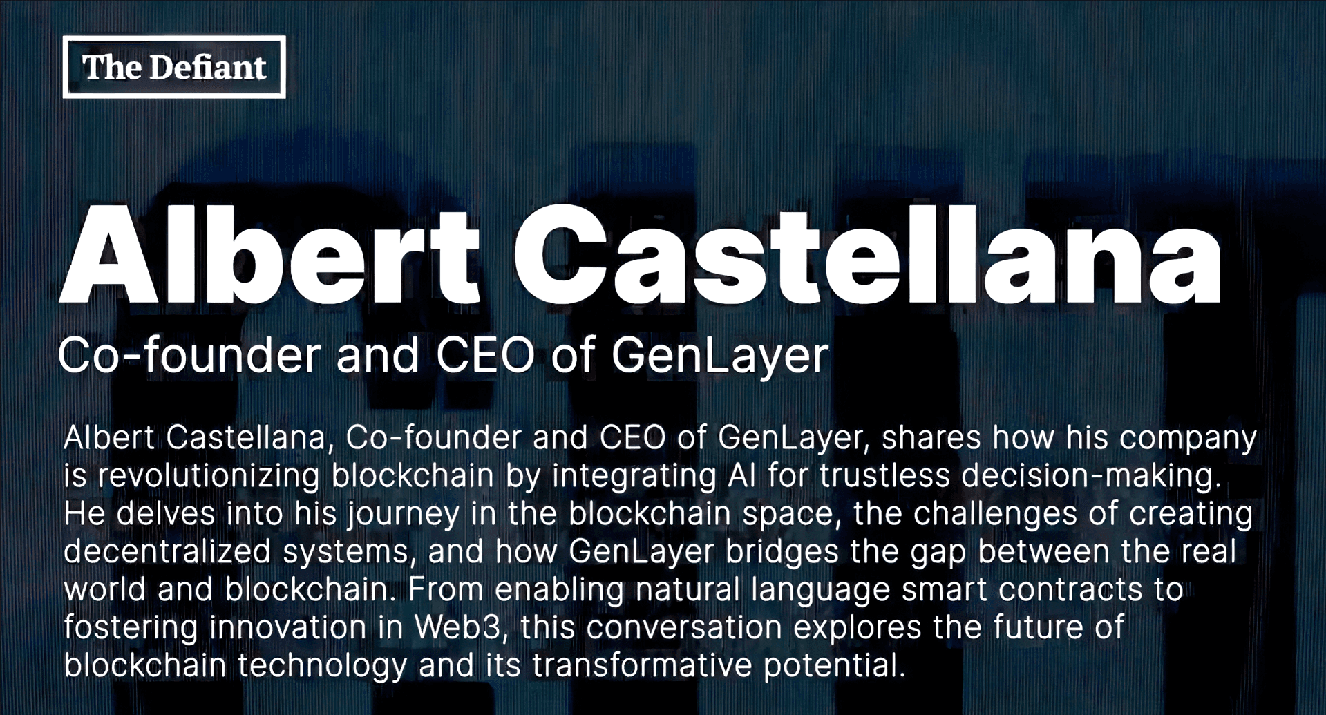 How GenLayer is Revolutionizing Blockchain with AI | Albert Castellana Interview