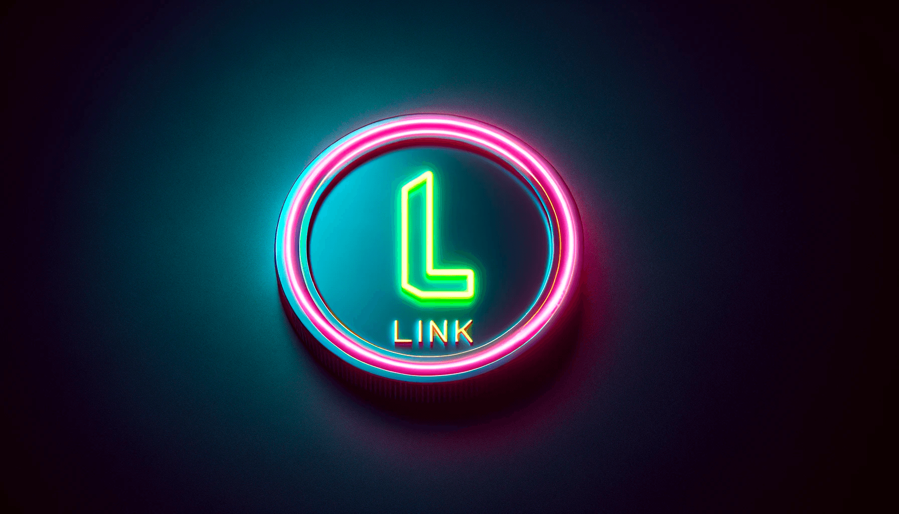 A coin with the word 'LINK' at the center