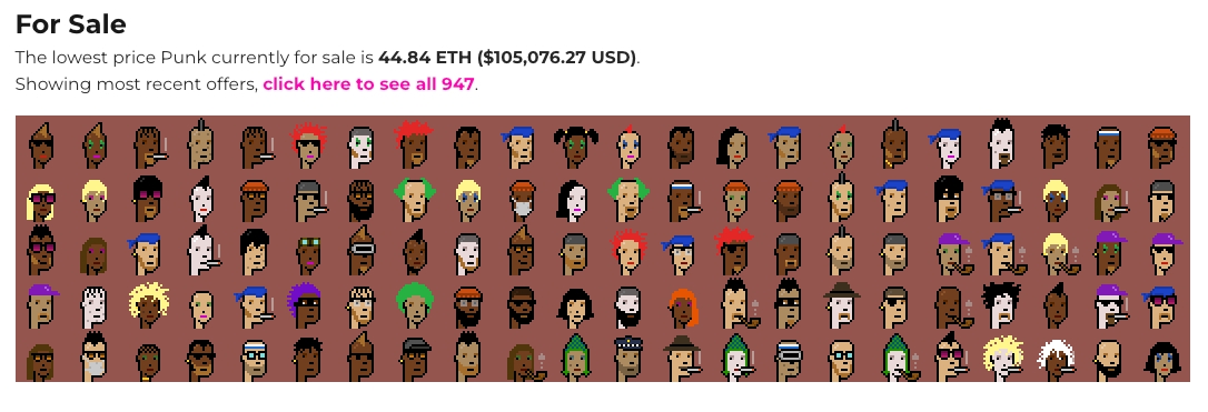 CryptoPunks for Sale