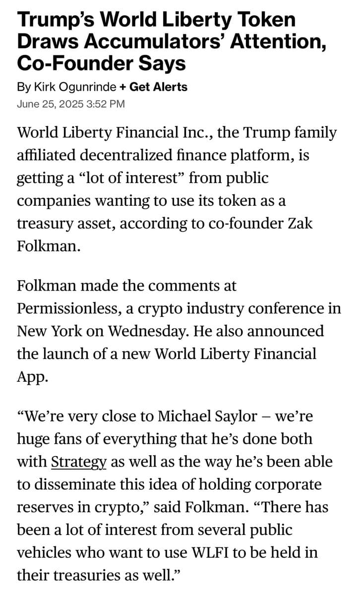 Trump-Linked World Liberty Moves to Make WLFI Token Tradable, Audit Stablecoin