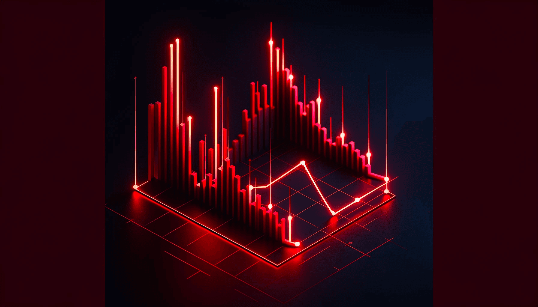 line charts and candle charts with a downward trend