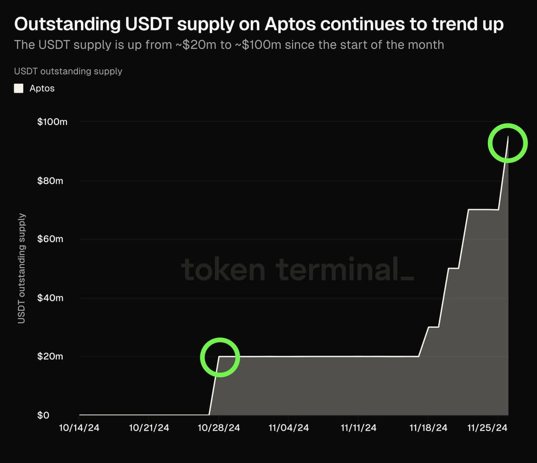 Tether Launches USDT on Aptos, Transfers $495M to Binance Amid Growing TVL