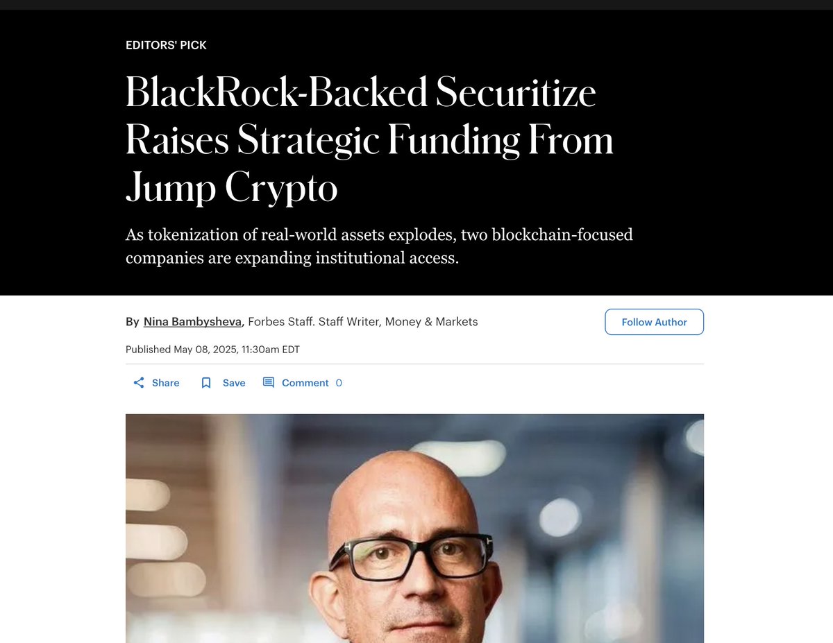 Securitize Gets Jump Crypto Investment, Boosts BlackRock's $2.86B BUIDL Fund Amid 800% Tokenized Treasury Surge