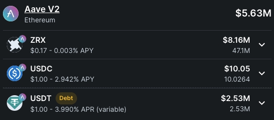 Screenshot Of Borrowers Wallet