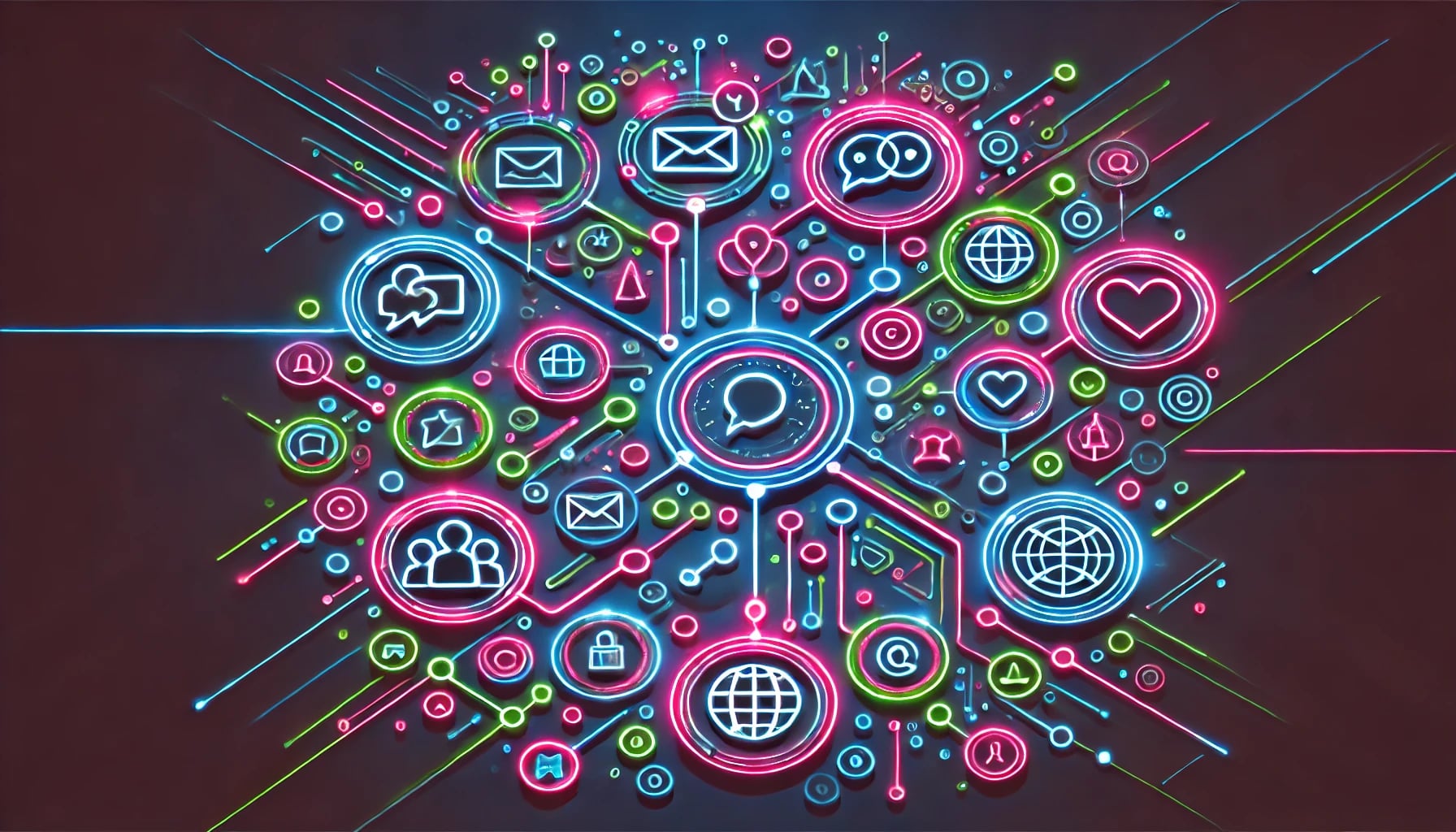 social and financial icons interconnected by digital lines