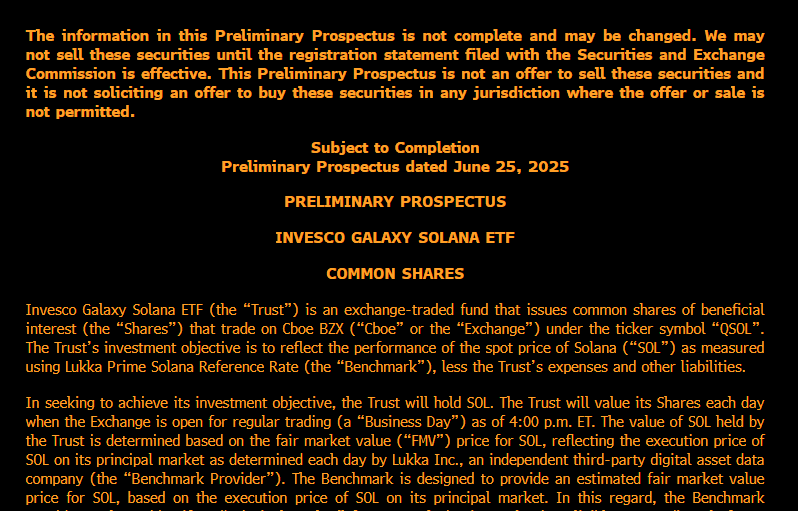 Invesco and Galaxy Seek SEC Approval for Spot Solana ETF