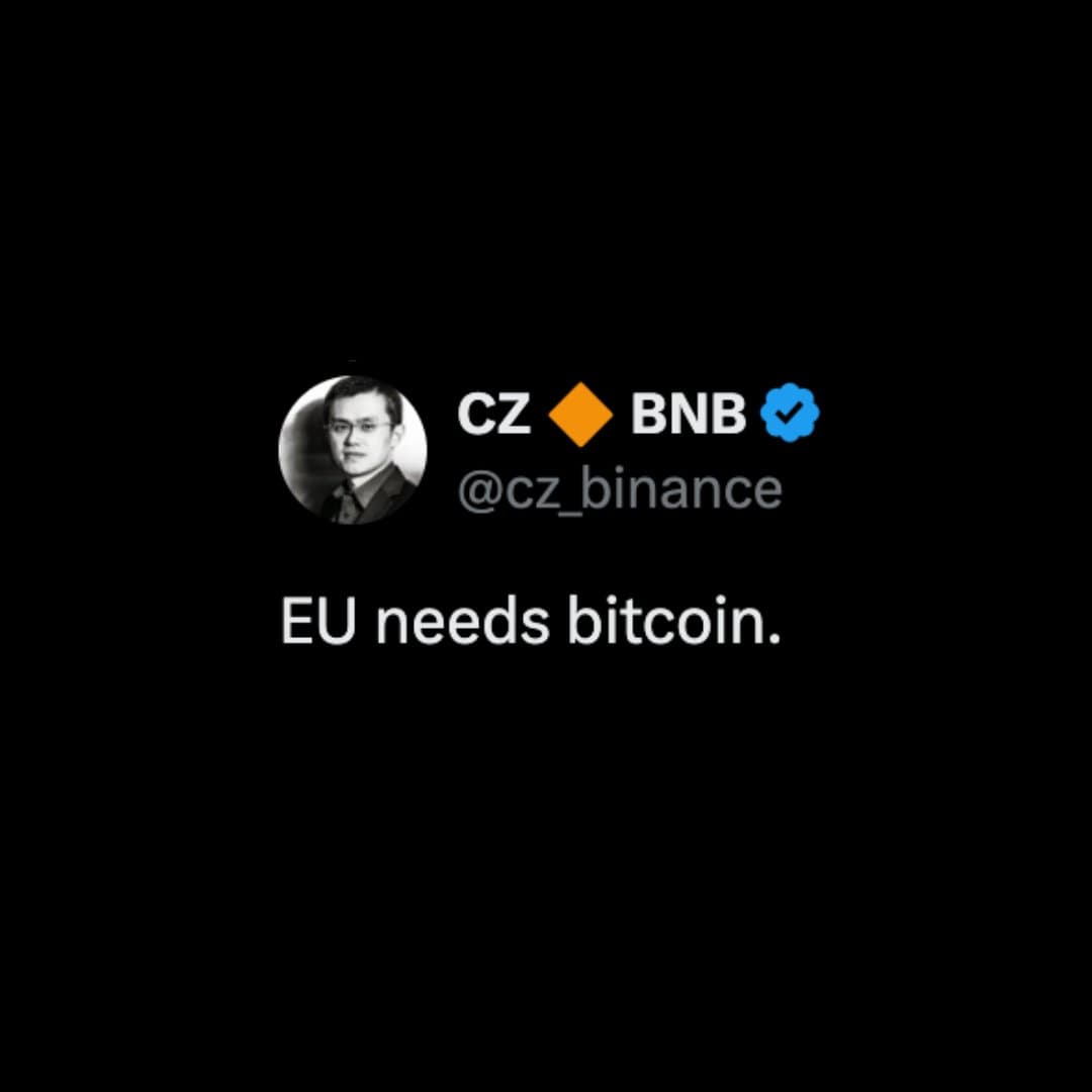 Former Binance CEO CZ Says EU Needs Bitcoin