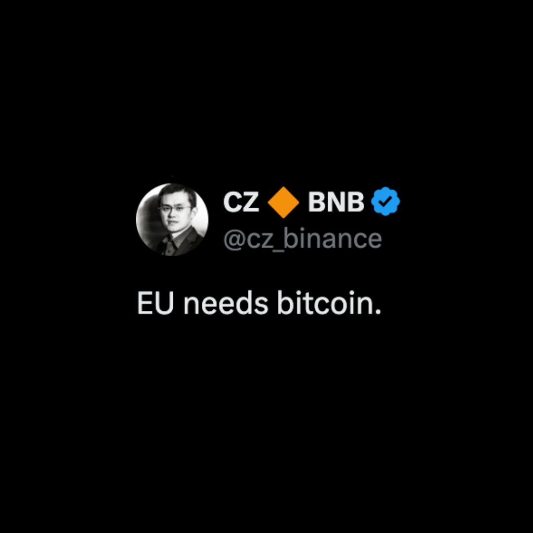 Former Binance CEO CZ Says EU Needs Bitcoin