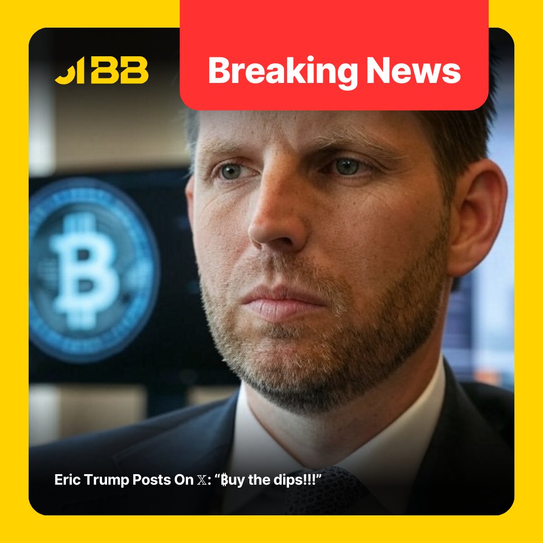 Eric Trump Encourages Investors to 'Buy the Dips' in Cryptocurrencies