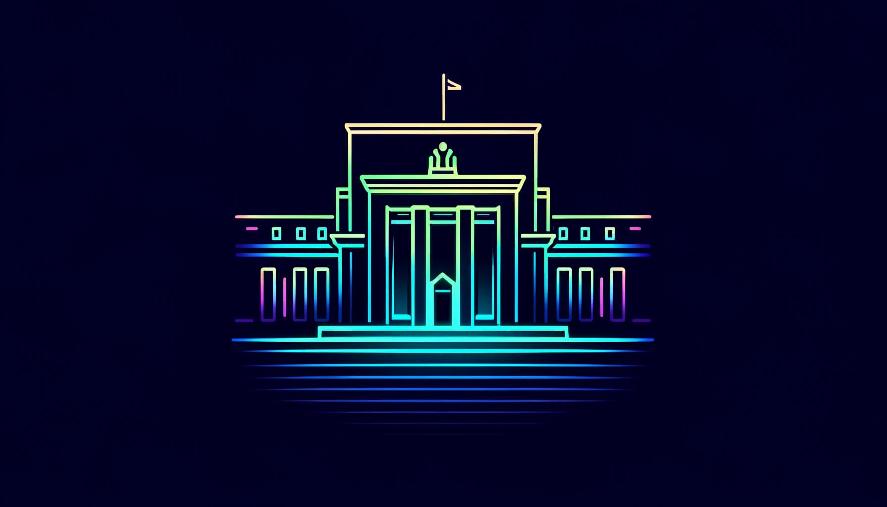 stylized representation of the fed building