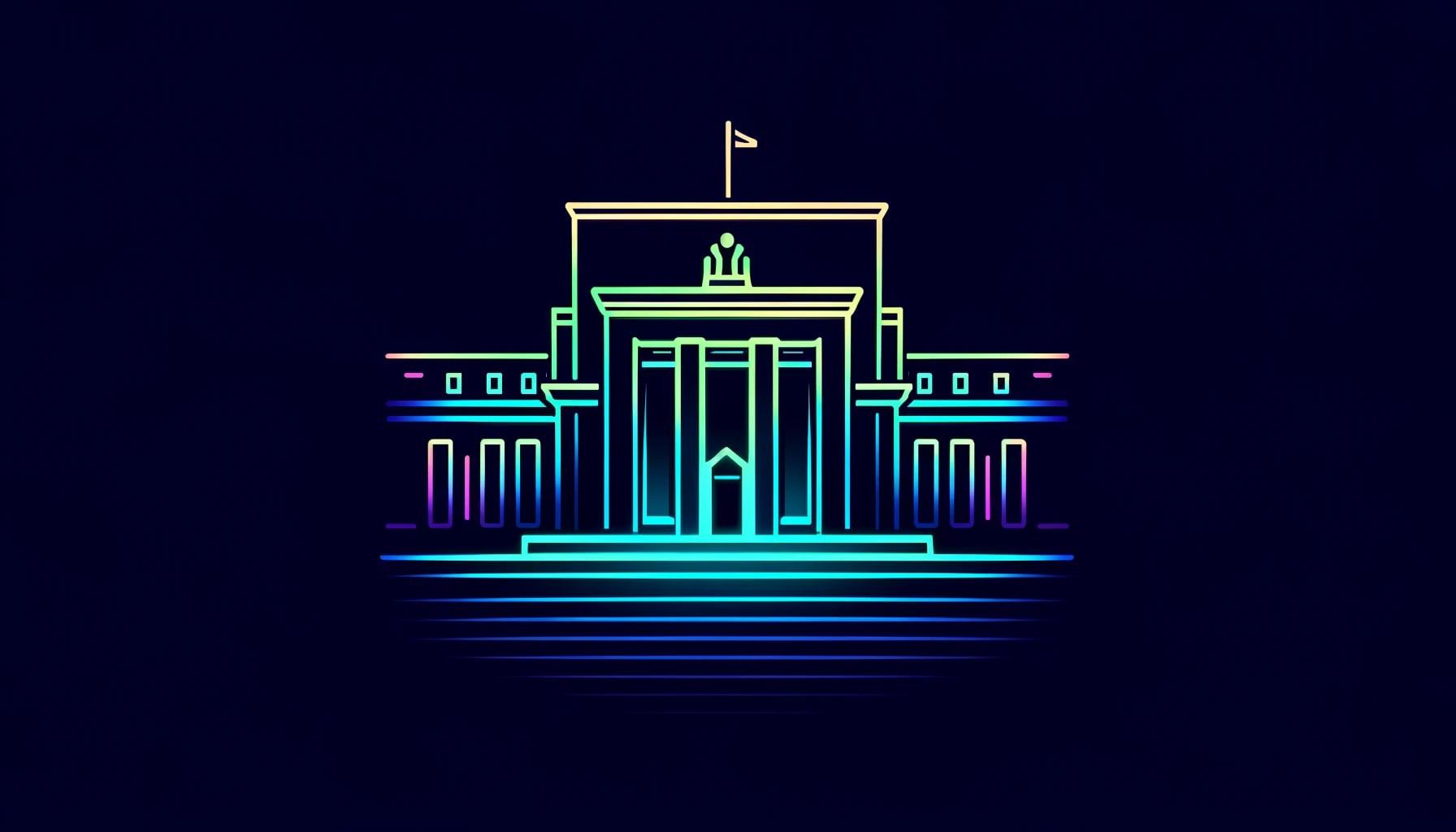 stylized representation of the fed building