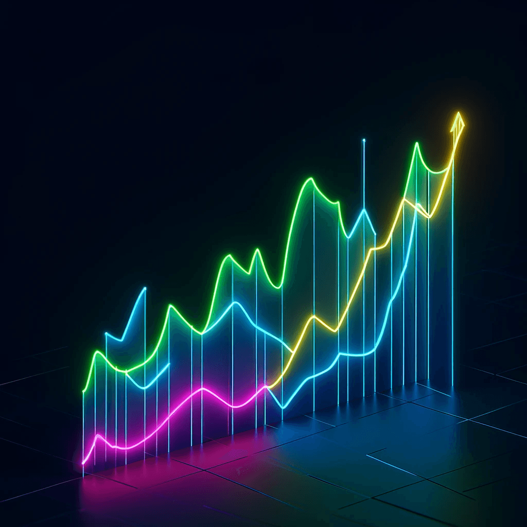 chart where there are a few lines trending sideways while one breaks out and is climbing.