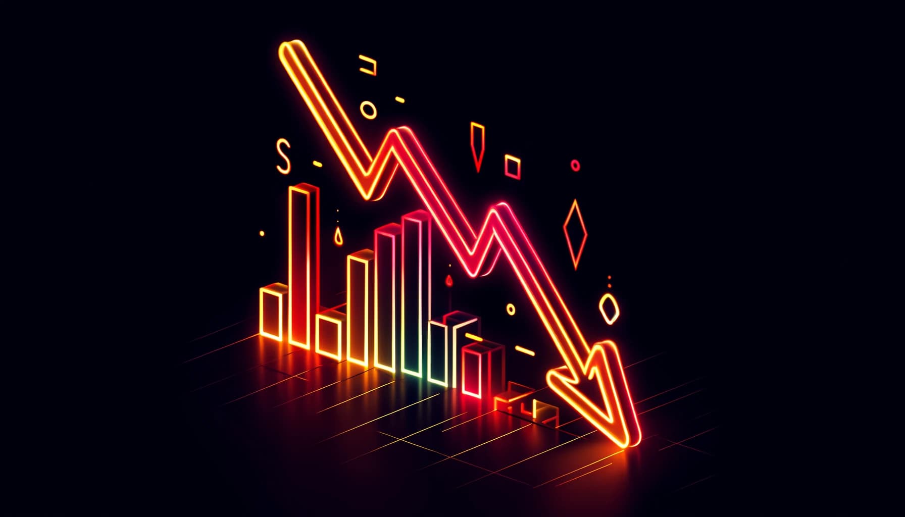 downward-trending arrows