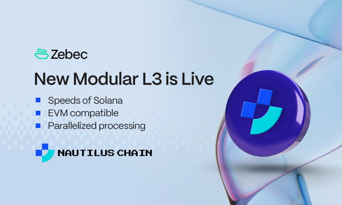 Zebec's Modular L3 Nautilus Chain Debuts on Mainnet, Paving the Way for the Future of DeFi and Continuous Payments