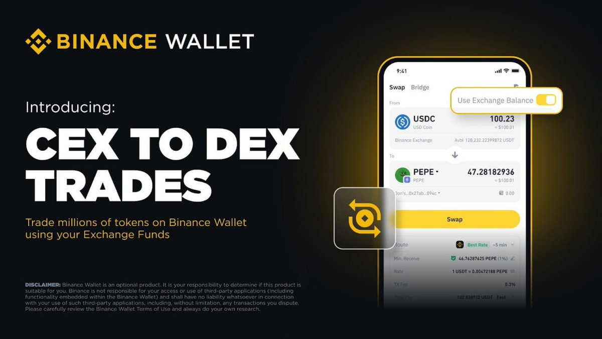 Binance Launches CEX-to-DEX Trading With Binance Wallet and Binance Connect Integration