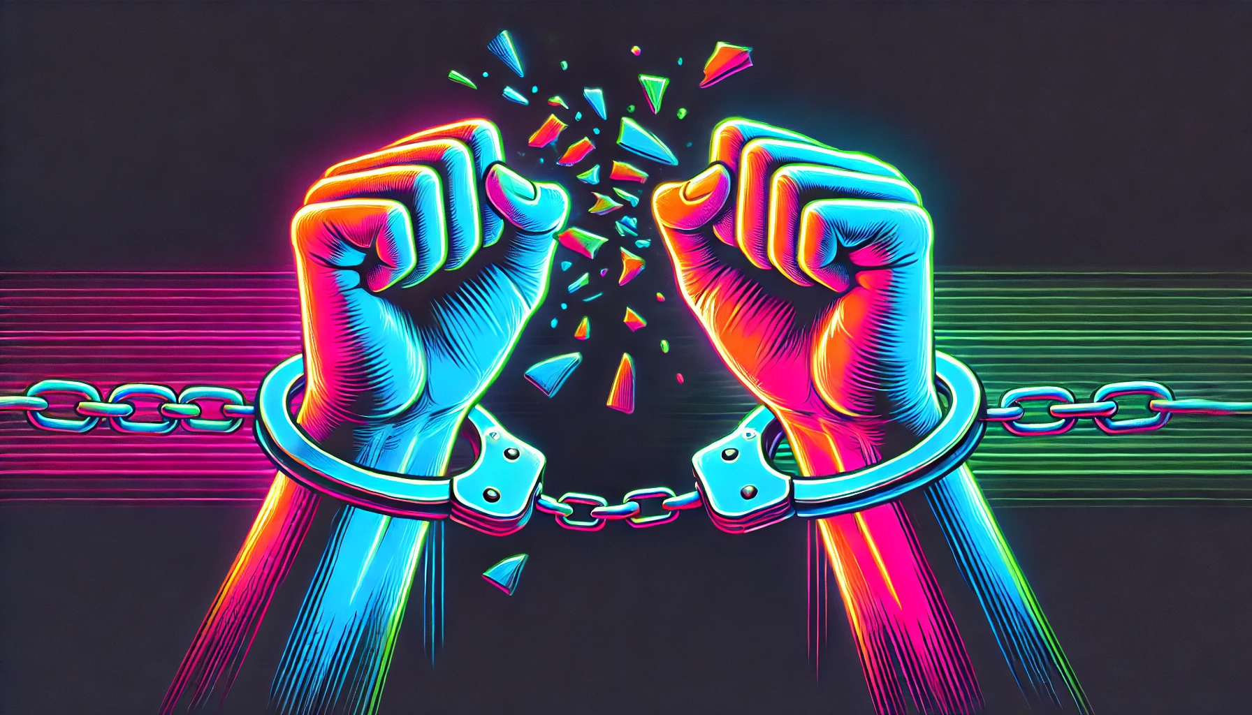hands in handcuffs breaking free