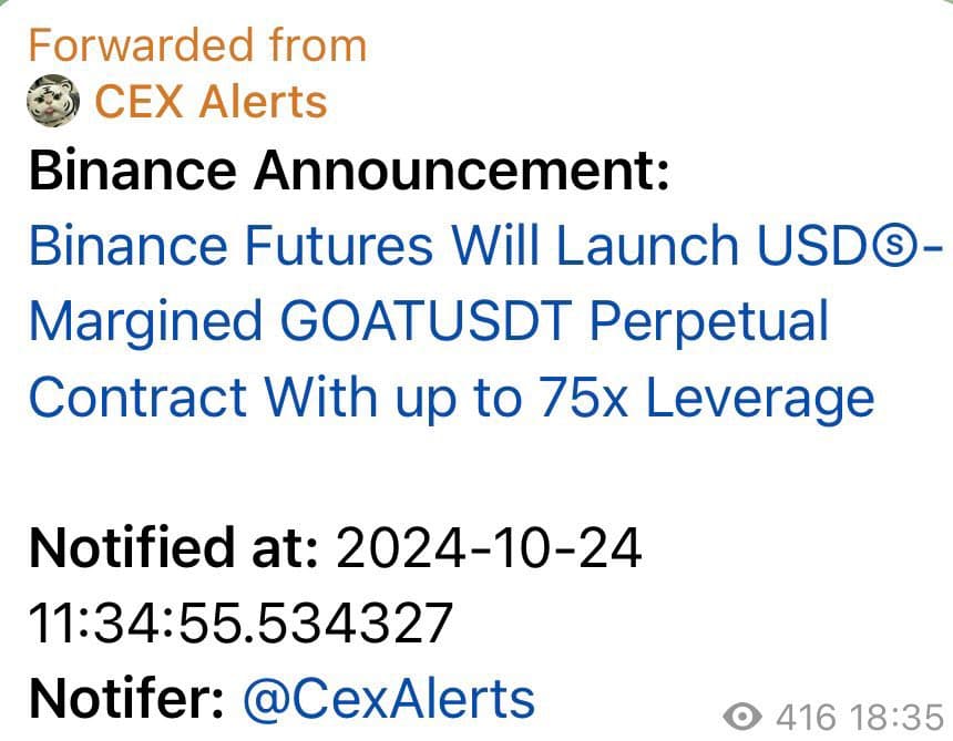$GOAT, First Sentient AI Meme, Listed on Binance