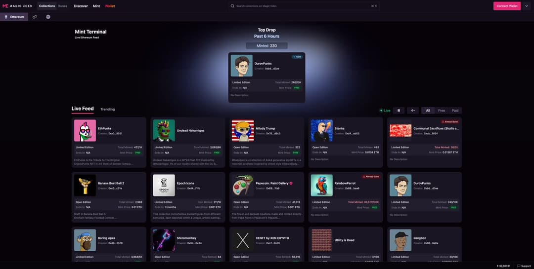 Magic Eden Launches Mint Terminal for NFTs on Base Platform