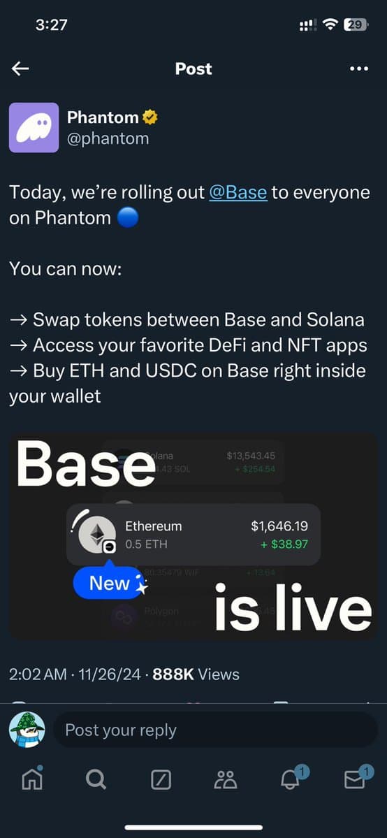 Phantom Wallet Adds Support for Base Blockchain Amid 'Base Season' Optimism