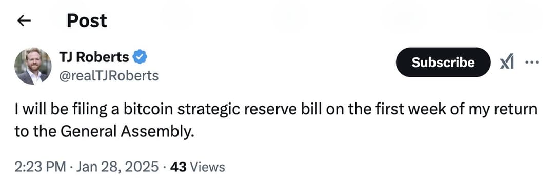 Kentucky Rep. TJ Roberts Plans Bitcoin Strategic Reserve Bill for General Assembly