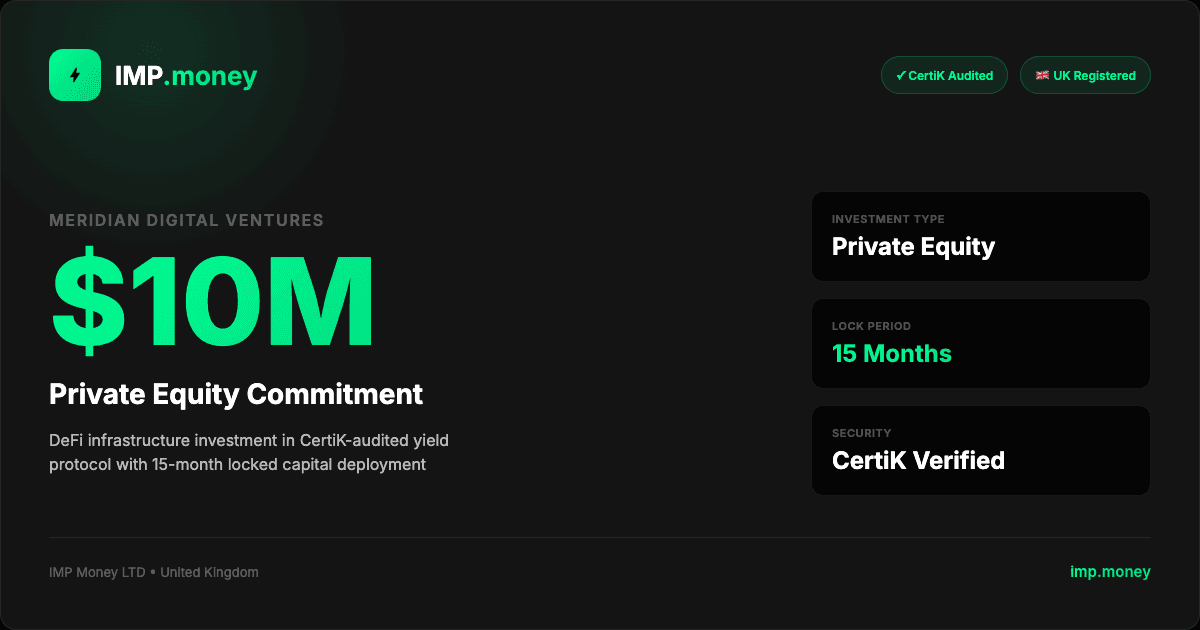 Meridian Digital Ventures Commits $10M to CertiK-Audited DeFi Protocol