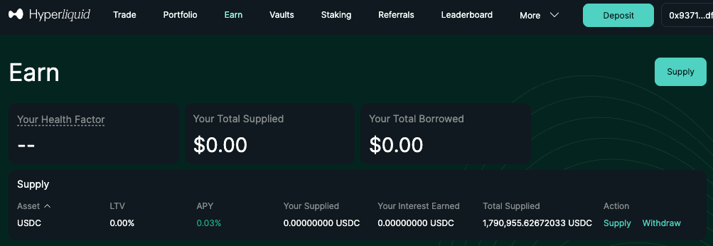 Hyperliquid Earn - Hyperliquid